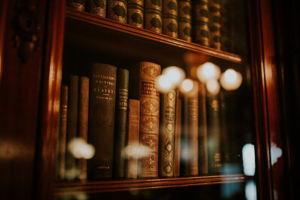 books on bookshelf